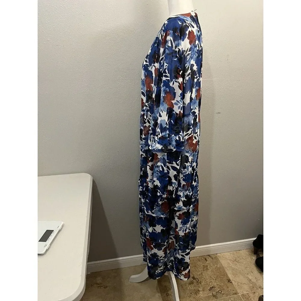 Cato Kimono Long Blouse Women 18/20 Floral Ruffle Long Sleeve